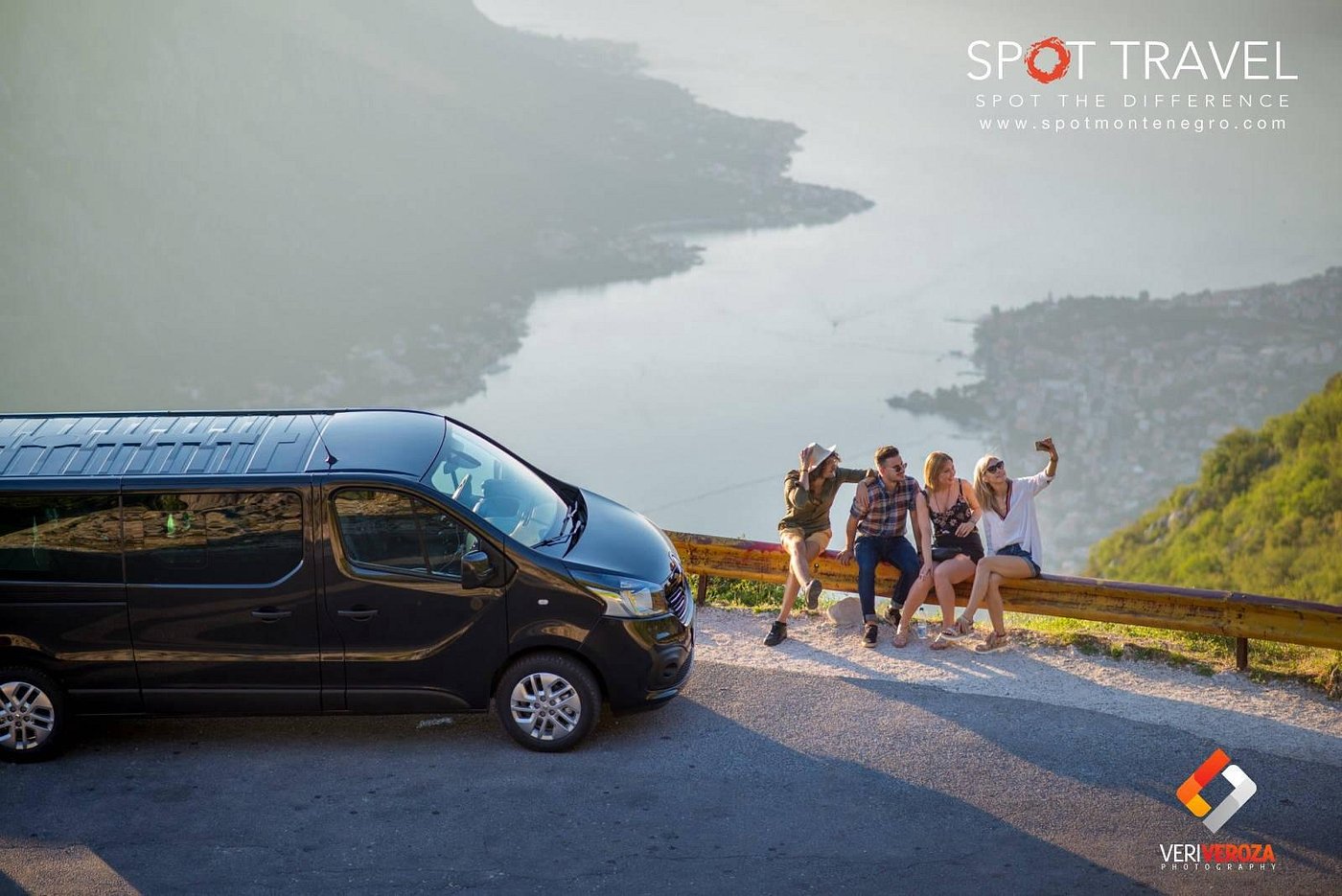 Montenegro panoramic view with Spot Travel van